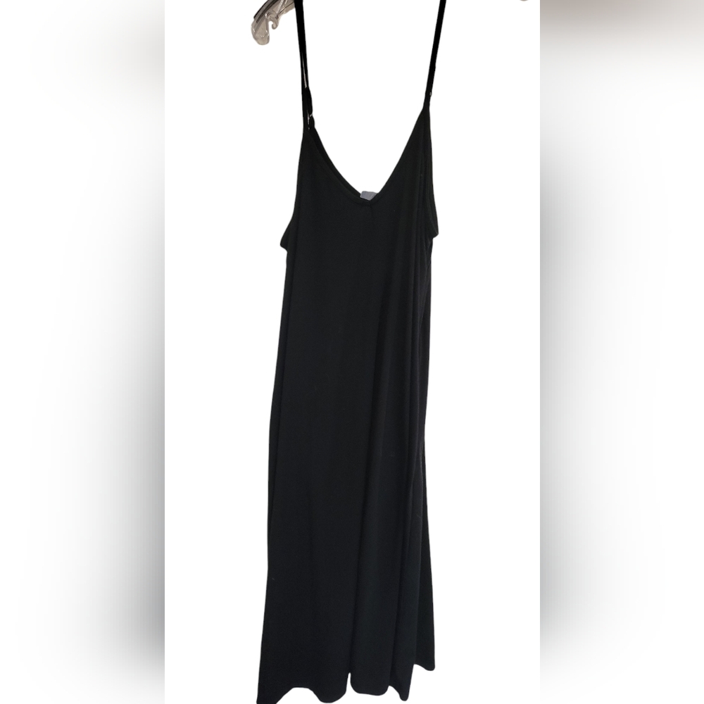 Black cotton dress/cover up. With pockets, like new size 1X.
